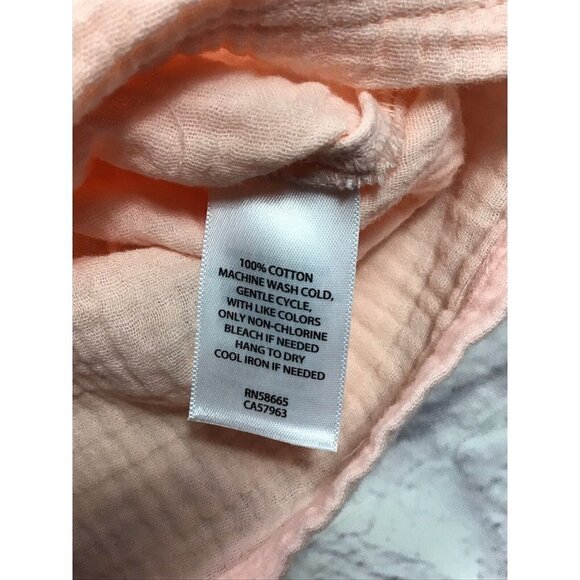 CASLON Long Sleeve Lightweight Gauze Blouse Balloon Sleeves V-Neck Pink Medium - Picture 7 of 7